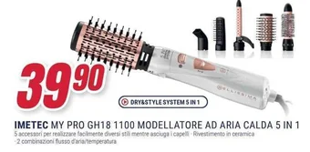 Trony IMETEC MY PRO GH18 1100 MODELLATORE AD ARIA CALDA 5 IN 1 offerta