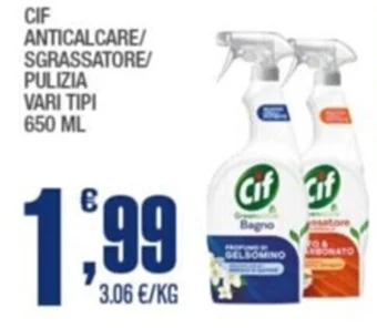 Splendidi e Splendenti CIF ANTICALCARE/ SGRASSATORE/ PULIZIA VARI TIPI 650 ML offerta