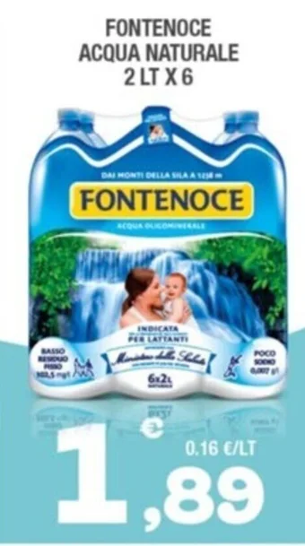 Splendidi e Splendenti FONTENOCE ACQUA NATURALE 2 LT X6 offerta