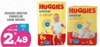 Splendidi e Splendenti HUGGIES UNISTAR PANNOLINI VARIE MISURE offerta