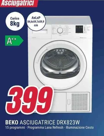 Trony BEKO ASCIUGATRICE DRX823W offerta