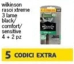 wilkinson rasoi xtreme 3 lame black/ comfort/ sensitive 4+2 pz
