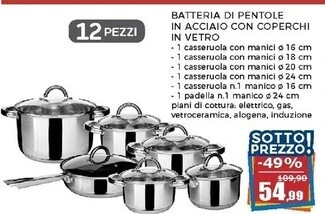 Happy Casa Batteria di pentole in acciaio con coperchi offerta