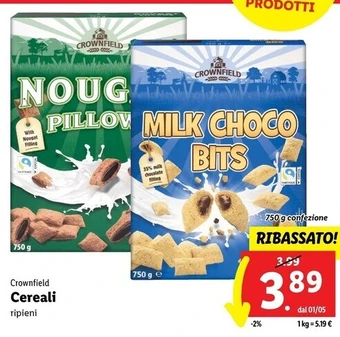 Lidl Crownfield cereali offerta