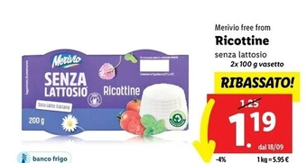 Lidl Merivio ricottine offerta