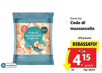 Lidl Ocean sea code di mazzancolle offerta