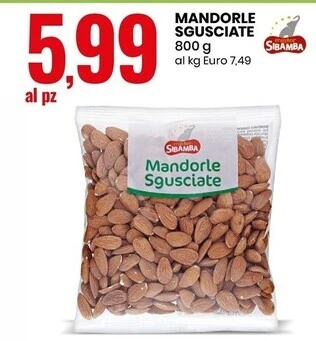 Eurospin Mister sibamba mandorle sgusciate offerta