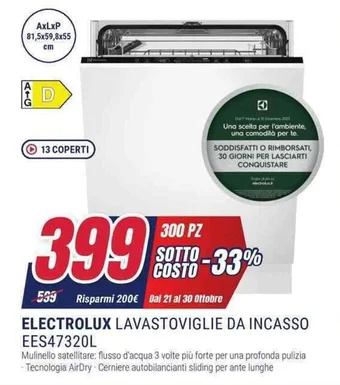 Trony ELECTROLUX LAVASTOVIGLIE DA INCASSO EES47320L offerta