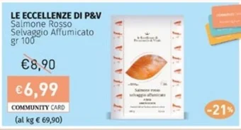 Prezzemolo e Vitale LE ECCELLENZE DI P&V Salmone Rosso Selvaggio Affumicato gr 100 offerta