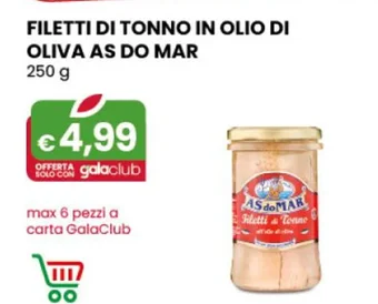 FILETTI DI TONNO IN OLIO DI OLIVA AS DO MAR 250 g