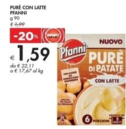 Bennet Pfanni purè con latte offerta