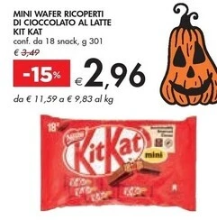Bennet Kitkat mini wafer ricoperti di cioccolato al latte offerta
