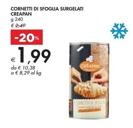 Bennet Creapan cornetti di sfoglia surgelati offerta