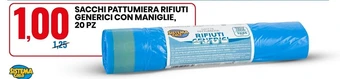 Eurospin Sistema casa sacchi pattumiera rifiuti generici con maniglie, 20 pz offerta