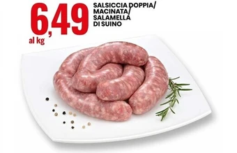 Eurospin Salsiccia doppia/macinata/salamella di suino offerta