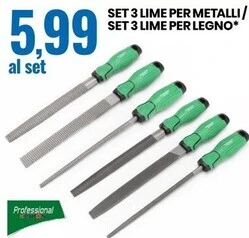 Eurospin Professional keiros set 3 lime per metalli/set 3 lime per legno offerta