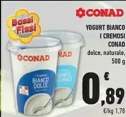 Conad Conad - I Cremosi Bianco Naturale 500 G(ml) offerta