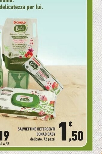 Conad Conad Salviettine Detergenti Baby offerta