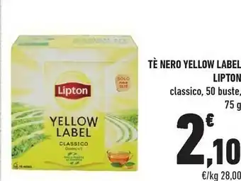 Conad Lipton - Tè Nero Yellow Label offerta