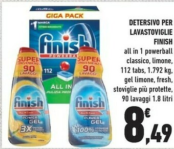 Conad Finish Detersivo Per Lavastoviglie offerta