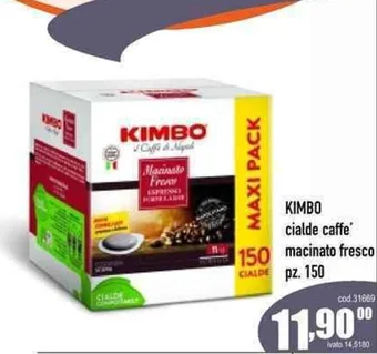 Del Prete Distribuzioni KIMBO cialde caffe' macinato fresco pz. 150 offerta