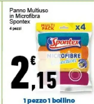 Conad Superstore Spontex Panno Multiuso In Microfibra 4 Pezzi offerta