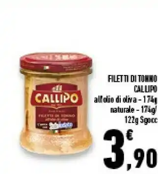 Conad Superstore Callipo Filetti Di Tonno Al Naturale L'Unico Con Sale Iodato 122 G(ml) offerta