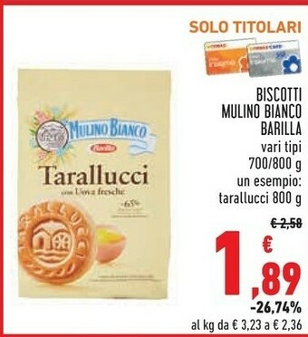 Conad Mulino Bianco Tarallucci 800 G(ml) offerta