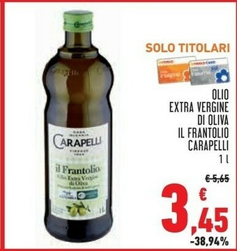 Conad Carapelli Olio Extra Vergine Di Oliva Il Frantolio 1000 G(ml) offerta