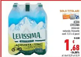 Conad Levissima Acqua Naturale 1500 G(ml) offerta
