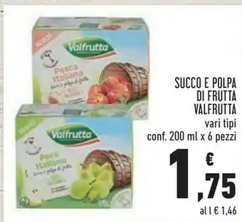 Conad Valfrutta Pesca Italiana Succo E Polpa 200 G(ml) offerta