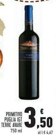 Conad Terre Avare Primitivo Puglia IGT offerta