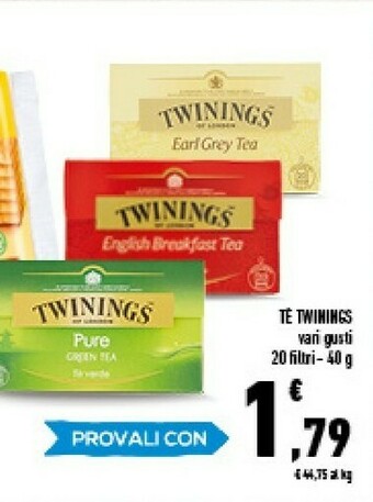 Conad Superstore Twinings Earl Grey Tè Verde 40 G offerta