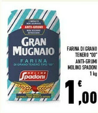 Conad Molino spadoni Gran Mugnaio Farina Di Grano Tenero Tipo "00" 1000 G(ml) offerta