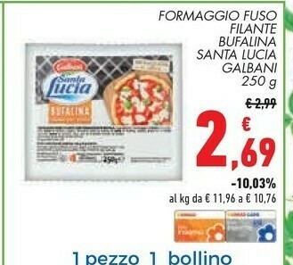Conad Superstore Galbani Formaggio Fuso Filante Bufalina Santa Lucia offerta