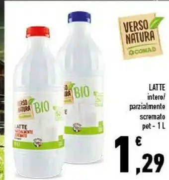 Conad Conad - Latte Parzialmente Scremato Biologico Verso Natura 1000 G(ml) offerta