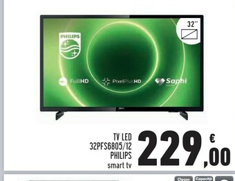Conad Superstore Philips 6800 Series 32PFS6805/12 TV 81,3 Cm (32") Full HD Smart TV Wi-Fi Nero offerta
