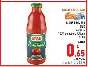 Conad Superstore Star Pummarò Dolce E Cremosa 700 G(ml) offerta