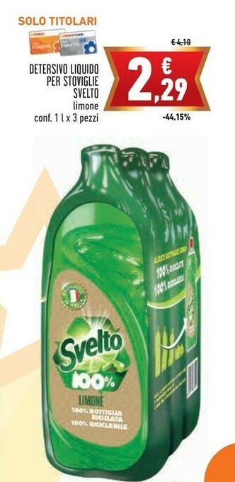 Conad Svelto Detersivo Liquido Per Stoviglie offerta