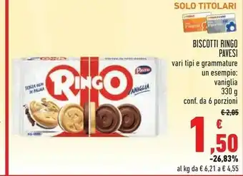 Conad Superstore Pavesi Ringo Vaniglia 330 G(ml) offerta
