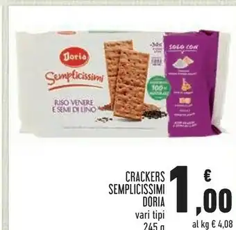 Conad Superstore Doria Semplicissimi Crackers Al Mais E Semi Di Quinoa 245 G(ml) offerta