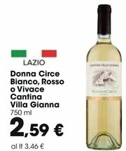 Carrefour Market Cantina villa gianna donna circe bianco, rosso o vivace offerta