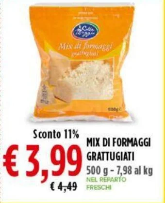 Todis MIX DI FORMAGGI GRATTUGIATI 500 g offerta