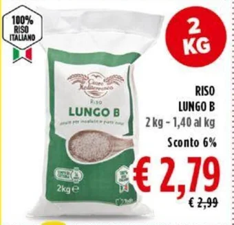 Todis RISO LUNGO B 2 kg offerta