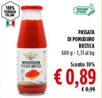 Todis PASSATA DI POMODORO RUSTICA 680 g offerta