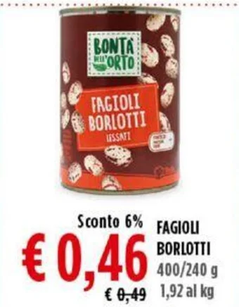 FAGIOLI BORLOTTI 400/240 g