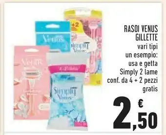 Conad Gillette Rasoi Venus Usa E Getta Simply 2 Lame offerta