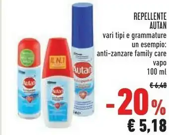 Conad Autan Repellente Anti-zanzare Family Care Vapo 100 Ml offerta