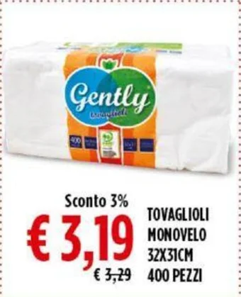 Todis TOVAGLIOLI MONOVELO 32X31CM €3,29 400 PEZZI offerta