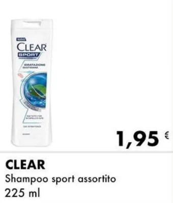 Iper Tosano CLEAR Shampoo sport assortito 225 ml offerta